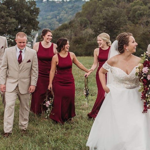 deep wine bridesmaid dresses